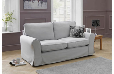 HOME Charlotte Regular Fabric Sofa with Loose Cover - Taupe